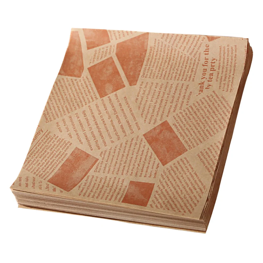 

100 Sheets 25x25cm Greaseproof Paper Food Grade Oil Proof Bread Liners Cake Wrappers Sandwich Burger Baking Packaging