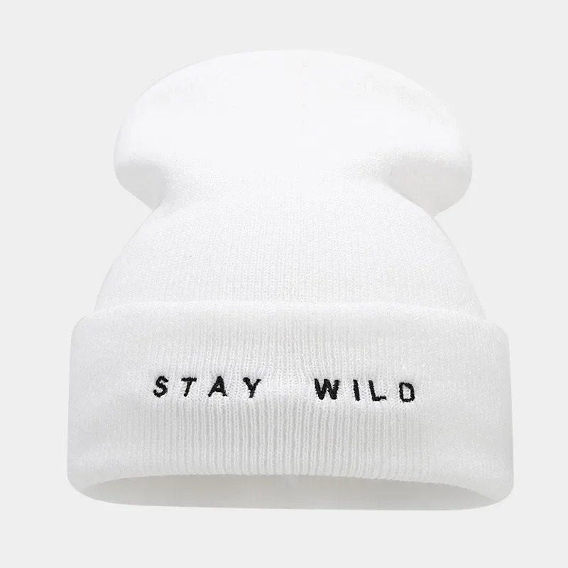 Autumn Cotton Letter Thicken Knitted Hat Warm Skullies Cap Beanie Hat For Men and Women 194