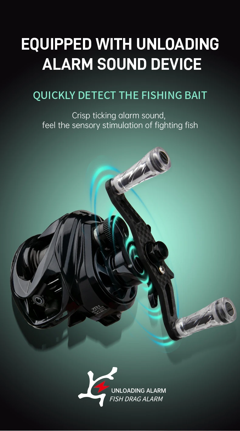 Baitcasting-Angelrolle Leichtgewichtiger Kohlefaser-Rahmen 7,0:1 Übersetzungsverhältnis 4kg Bremskraft Flache Spule Kleinfisch-Angeln VENOM – Detail 7