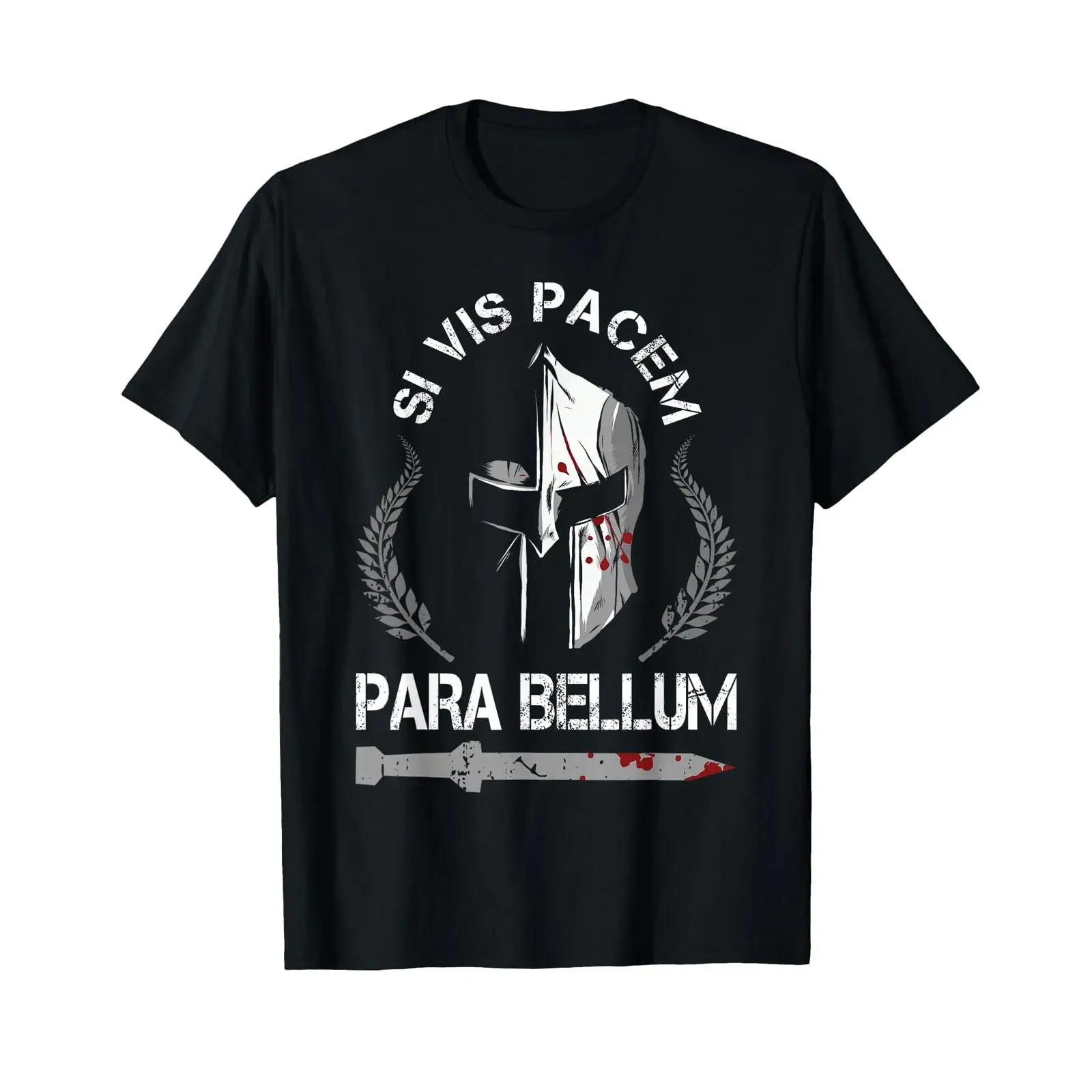 T-shirt vintage Si Vis Pacem Para Bellum avec citation de motivation, style Fighter Gym, délavé, respirant, pour homme, motif graphique, idéal pour le quotidien