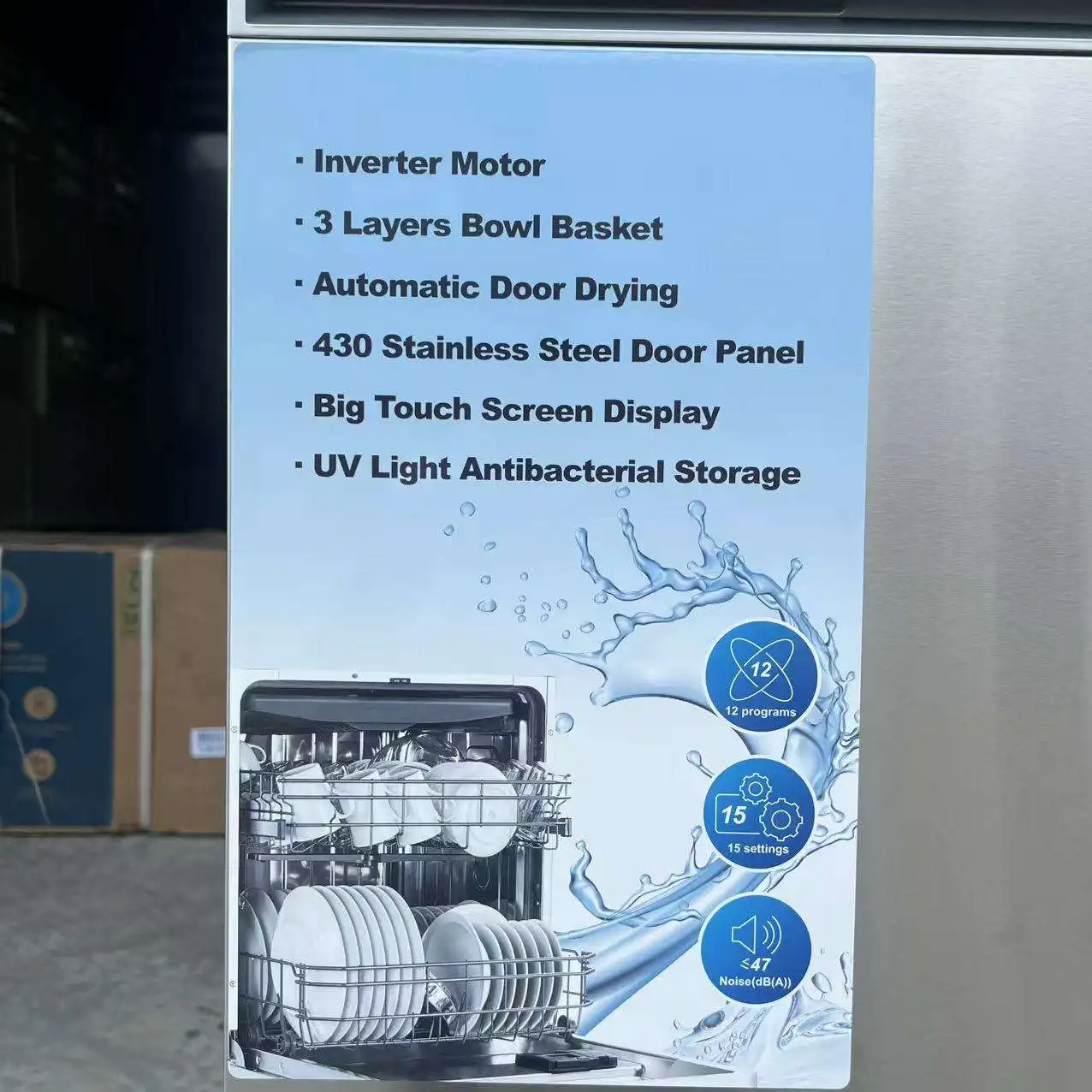 Integrated Sink Dishwasher Commercial Stainless Steel Built-In Dishwasher Electric Automatic For Restaurant Kitchen US Plug Type