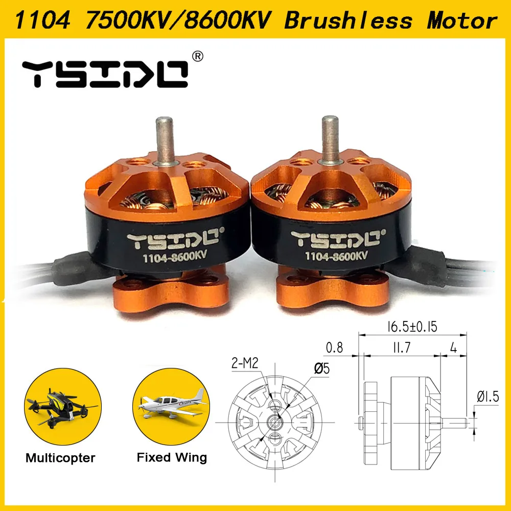 4Pcs YSIDO 1104 7500KV 8600KV Brushless Motor for RC Drone 90-110mm FPV Racing Multirotor Quadcopter Alpha A75 Beta75X Crux3