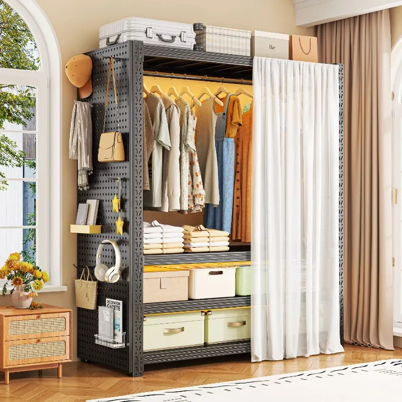 Open Wardrobe Rack Multi Layer Storage Easy Assembly Bedroom Closet Rental Apartment Open Wardrobe Frame Storage Furniture