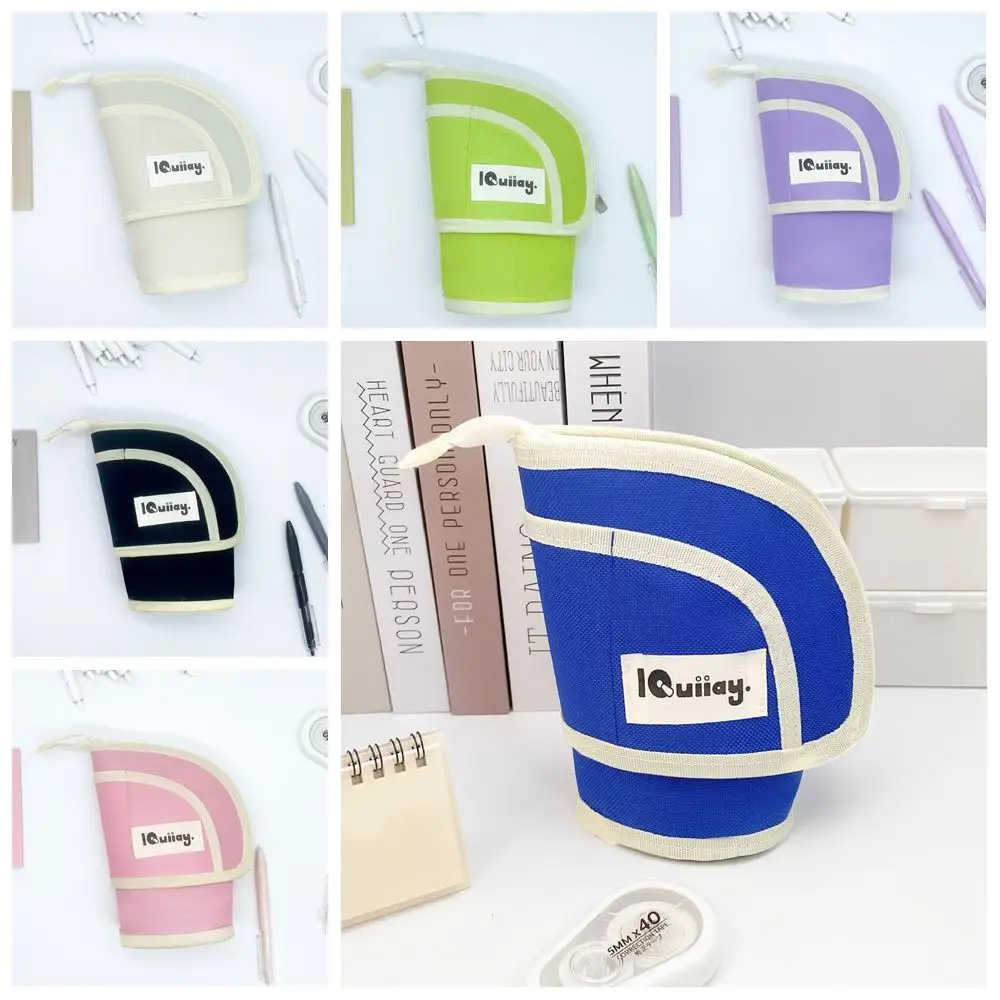 Vertical Plush Stationery Bag Jewelry Storage Large Capacity Large Pen Bag Candy Color Portable Pencil Case Girls/Boys