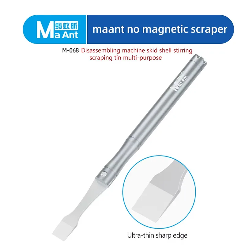 

Maant Metal Scraper Tin Scraping Solder Paste Mixing Knife Spudger Non-magnetic Pry Opening for Phone Electronic Laptop Repair