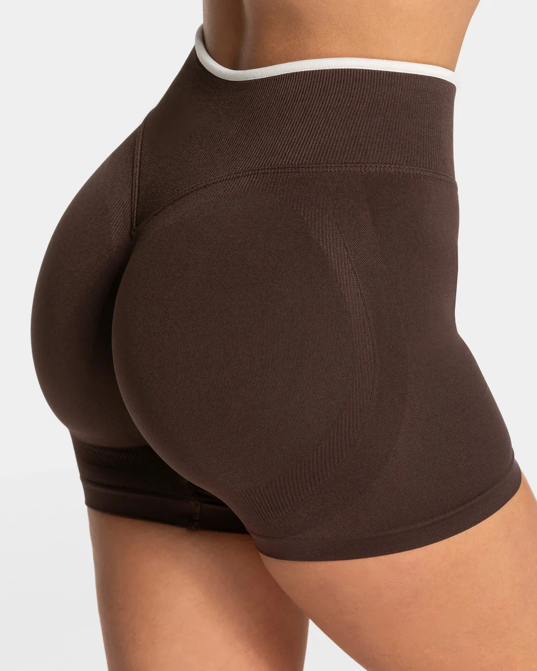 Nahtlose Gym-Sportshorts für Damen mit Farbblockierung, hochelastisch, eng, hohe Taille, Hüftheben, Yogahose, Laufsport-Shorts