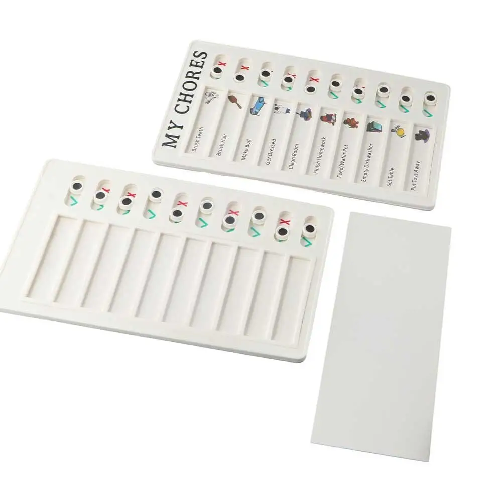 Office Accessories Stationary Memo Plastic Board Chore Chart Student Message Checklist Children's Self-discipline Punch Card
