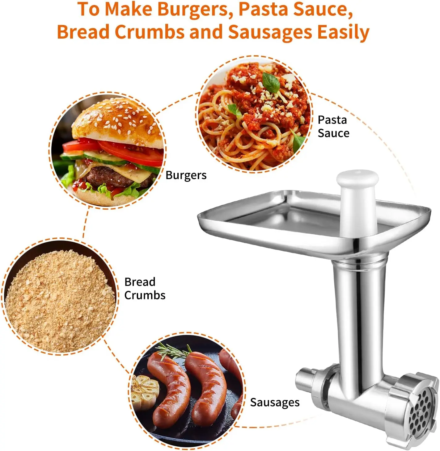 Food Grinder Attachment for Kenwood Stand Mixers,Meat Grinder Accessory Compatible with All Kenwood Stand Mixers,and 1Adapter