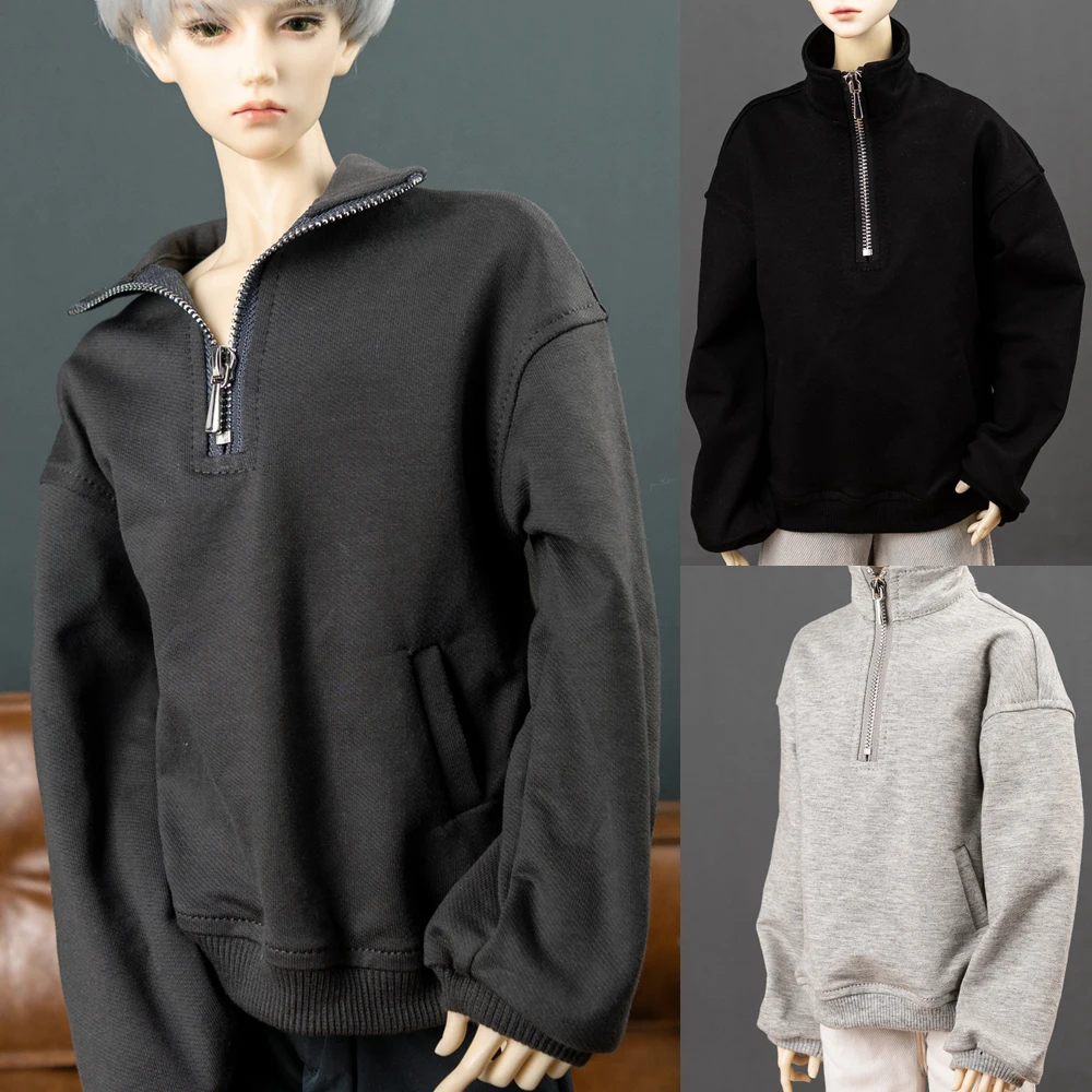 

D09-P715 children handmade toy 1/4 uncle 68 73 ID75 BJD/SD doll clothes Half zip shirt high neck sweatshirt 1pcs