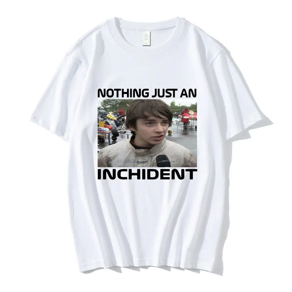 Charles Leclerc Nothing Just An Inchident Interview T Shirt Men Vintage Oversized Short Sleeve Tee Shirt Casual Cotton T-shirts