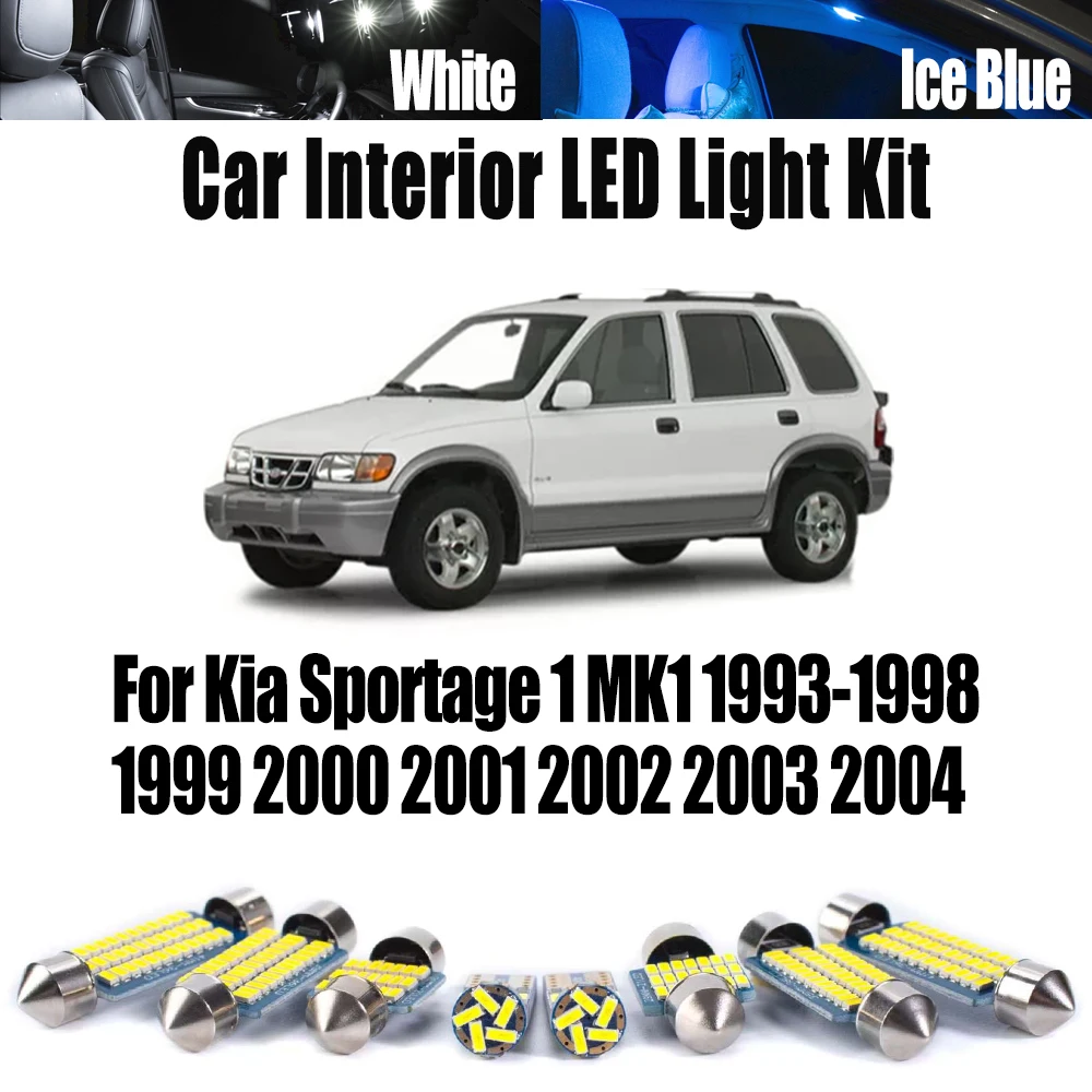 

Canbus для Kia Sportage 1 MK1 1993-2000 2001 2002 2003 2004 светодиодный внутренний купол багажника, комплект освещения номерного знака, автомобильная потолочная лампа