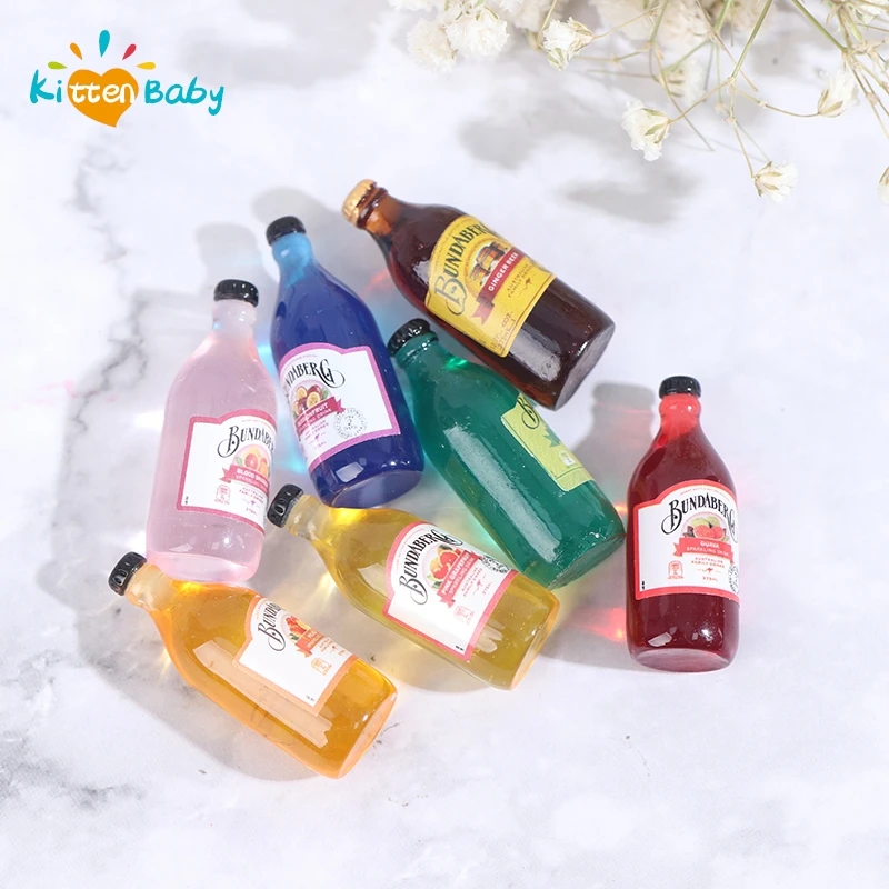 10Pcs 1/12 Doll House Miniature Resin Wine Bottle Soda Water Simulation Drink Model Toy Mini Decoration Dollhouse Accessories