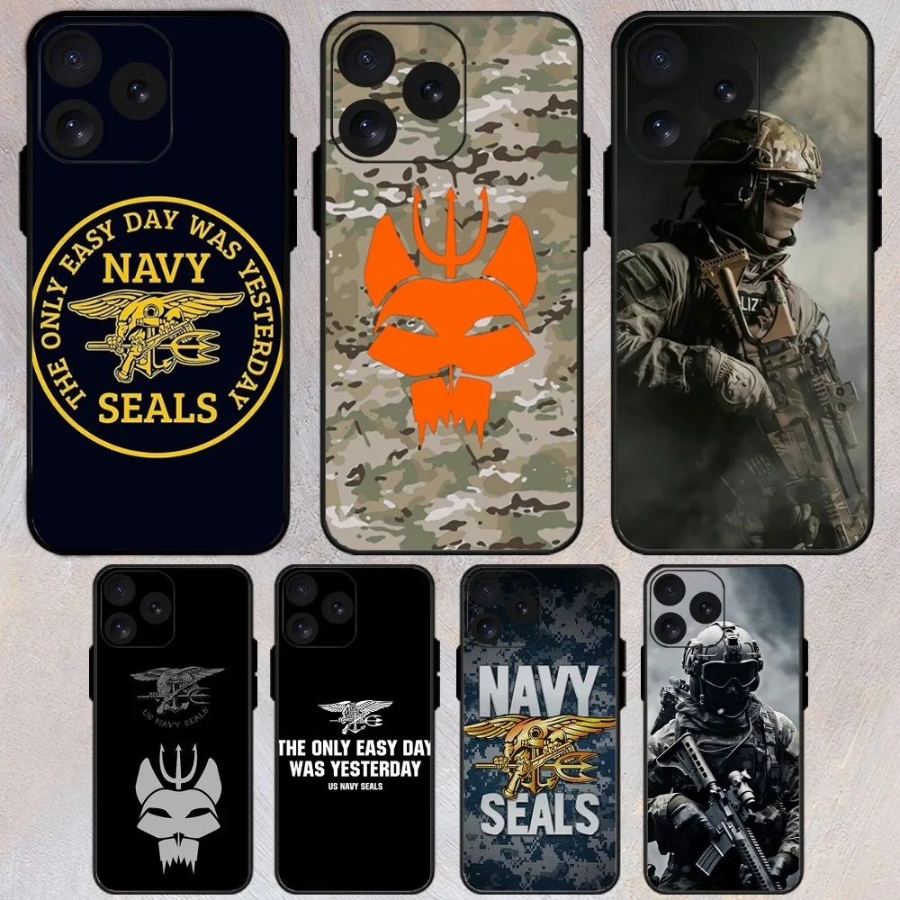 PRF Police S-SEAL Team Phone Case For iPhone 8 11 12 13 Pro 14 15 Mini X XR XS max Plus Shell