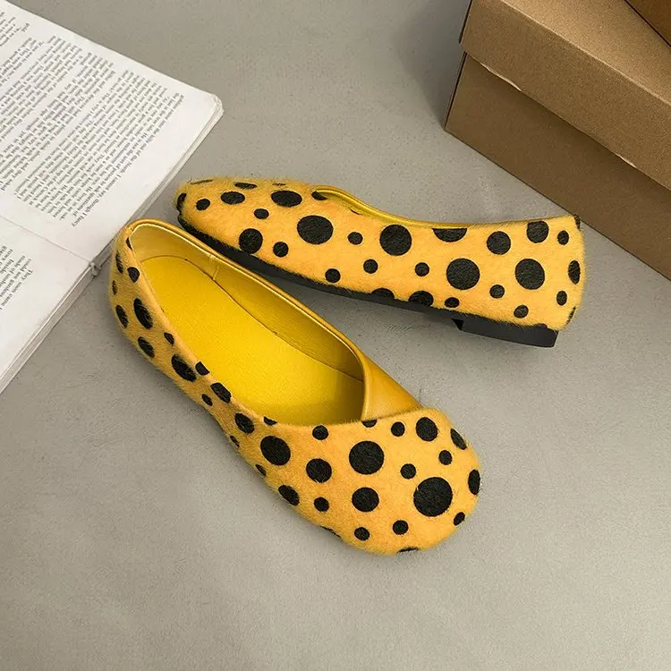 Frühlings-Neuheit: Damen-Flachschuhe mit Runder Spitze, Gepunktetem Wildleder, Bequeme Alltags-Loafer für Büro und Straße – Detail 19