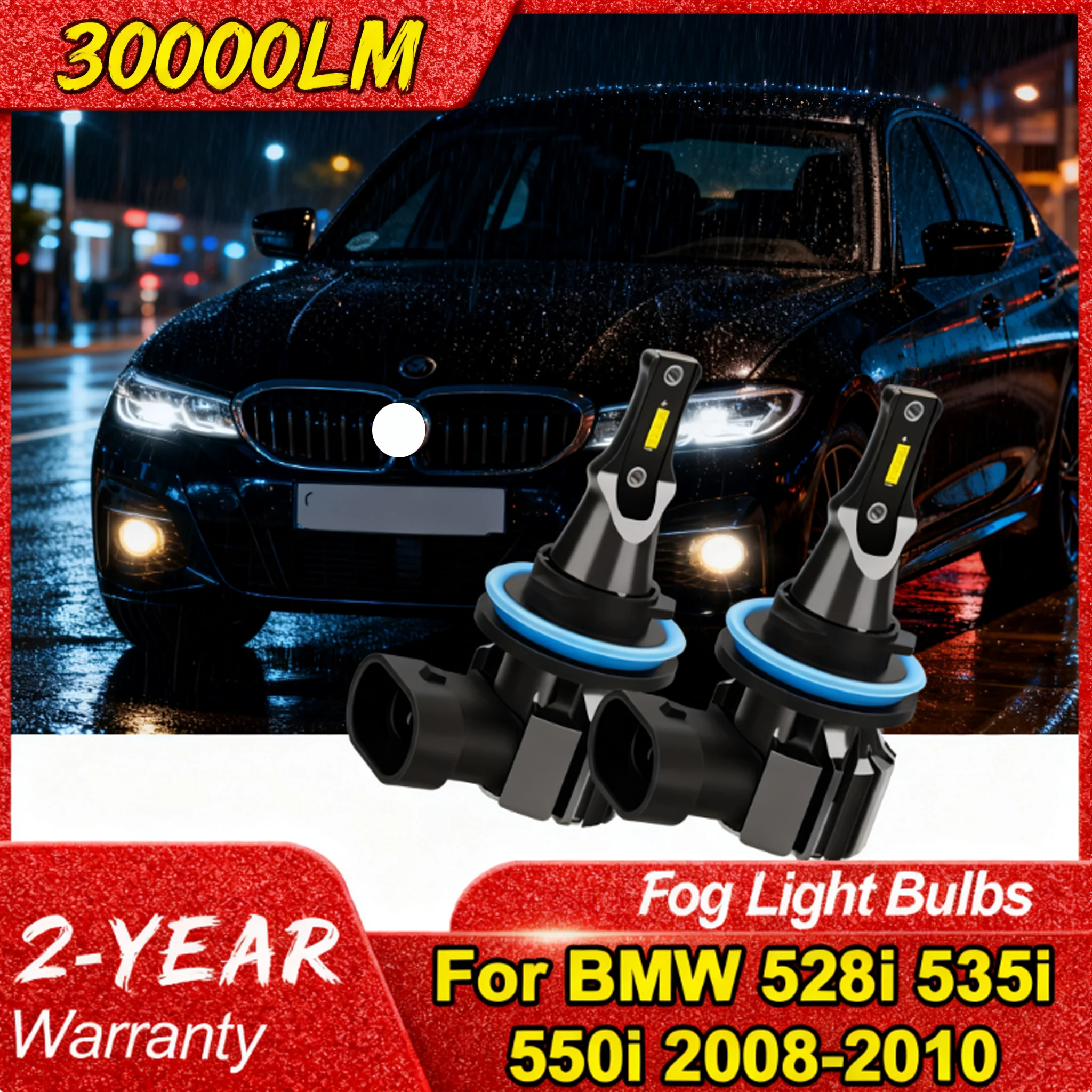 

Автомобильная противотуманная фара H11, светодиодная автоматическая лампа дневного света, размер 1:1, замена галогенной лампы для BMW 528i 535i 550i 2008 2009 2010