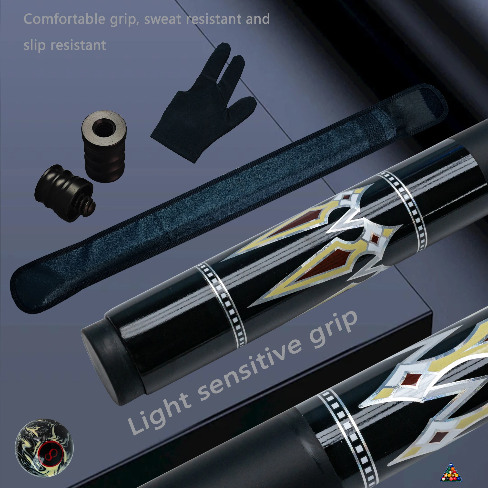 

Professional Carbon Fiber Billiard Cue Stick 9 Ball and Carom Billiards with 13mm Tip and Enhanced Shock Absorption