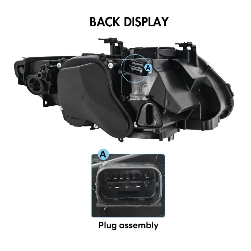 1Pair LED Headlight For BMW 3 Series E92 E93 2007-2010 Front DRL Lamp Assembly