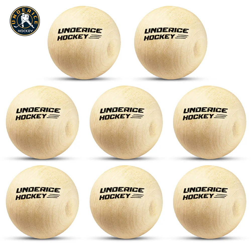 

8 шт., деревянный шар для хоккея без отскока, 50 мм, мяч для деревянного пола для тренировочного оборудования, профессиональный тренировочный мяч для хоккея