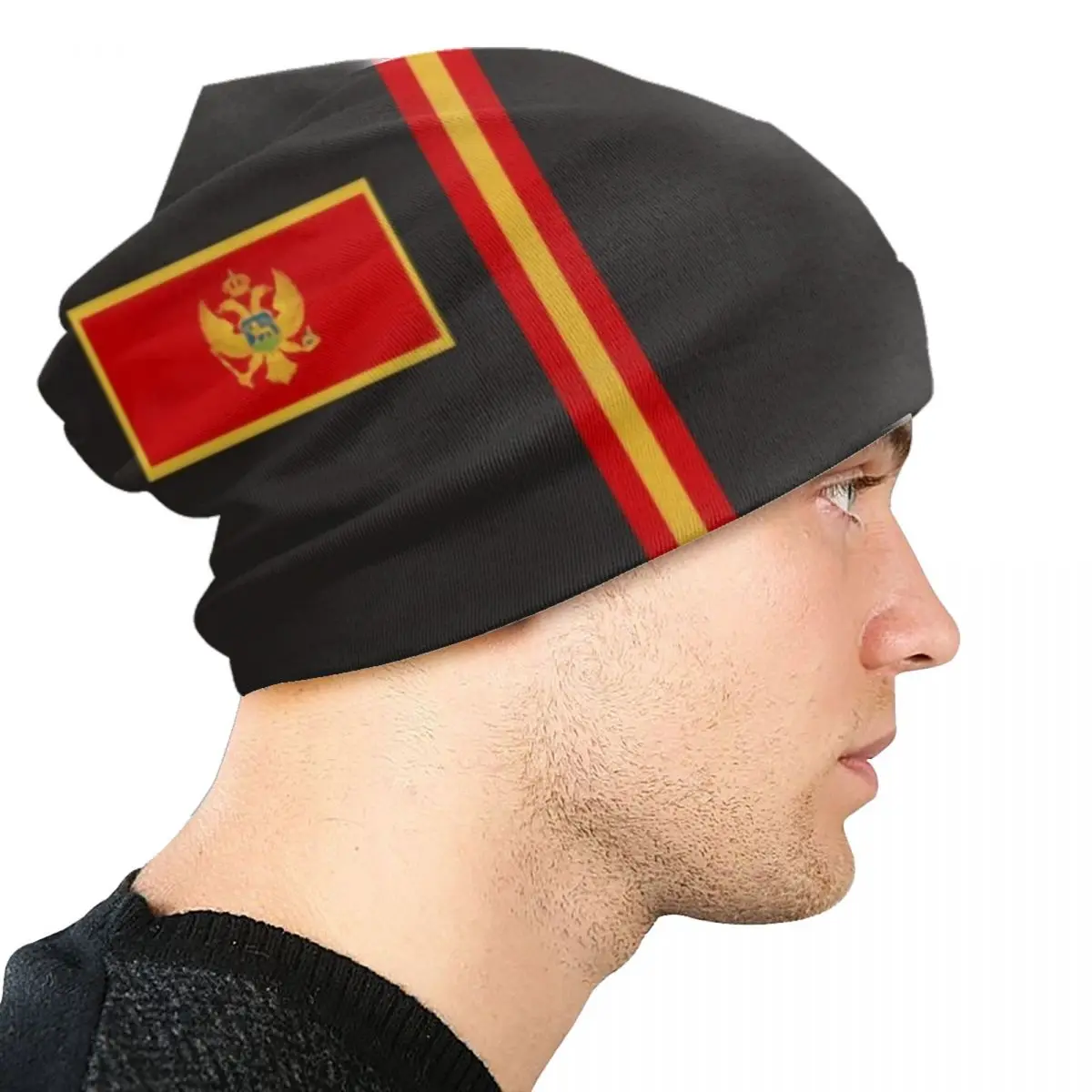 Custom Flag Of Montenegro Beanie Cap Unisex Winter Warm Bonnet Homme Knitted Hats Fashion Outdoor Skullies Beanies Caps For