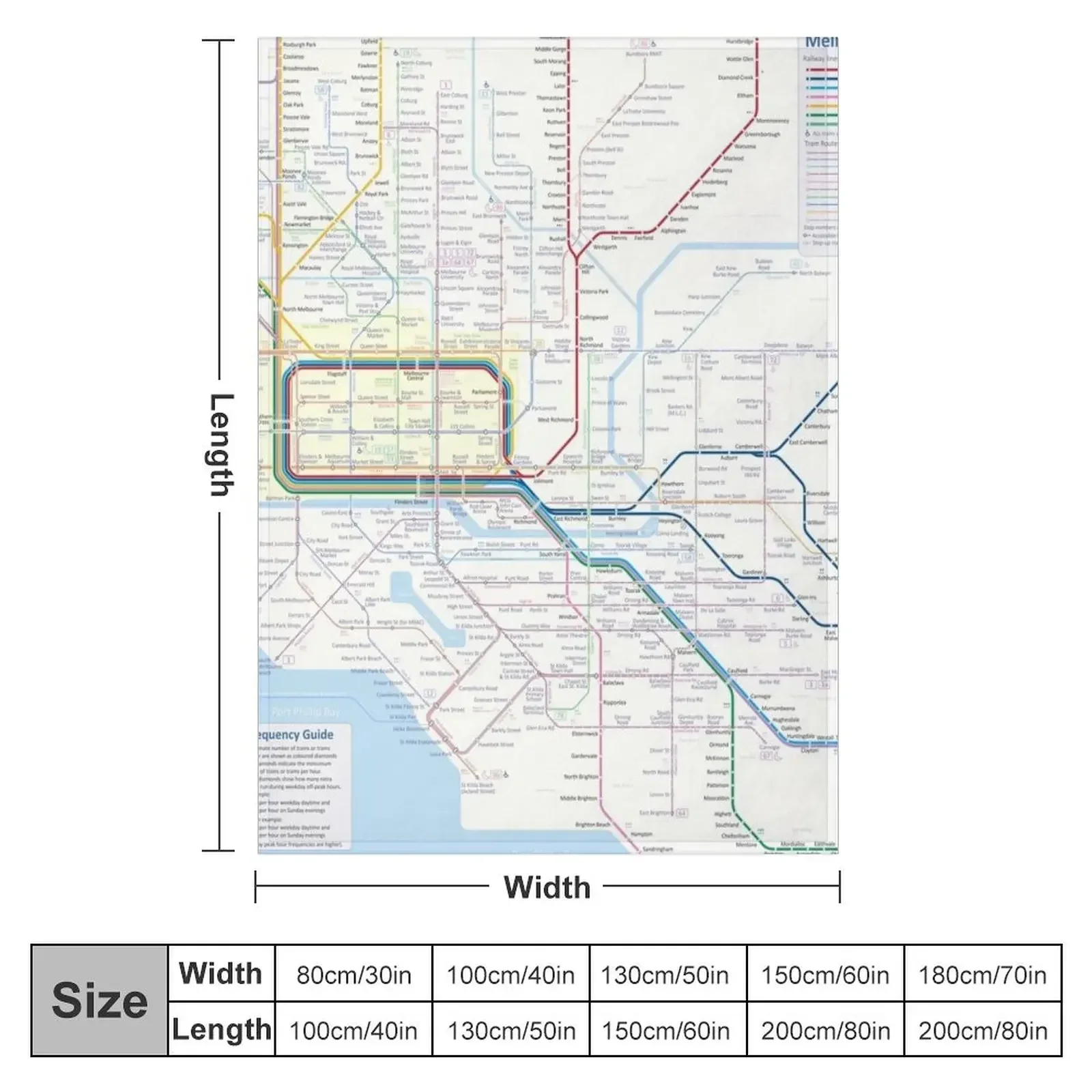 Melbourne train and tram map Throw Blanket Personalized Gift Blankets For Baby wednesday Blankets