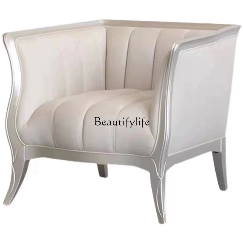 

American light luxury simple fabric single double three-person sofa neoclassical creative studio