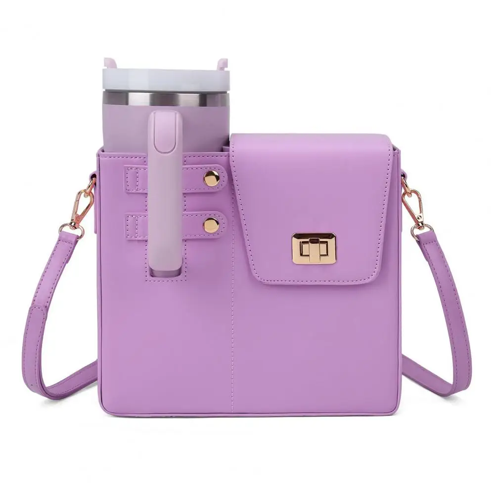 Water Bottle Holder Bag Adjustable Strap Crossbody Cup Holder Shoulder Bag Portable Water Bottle Carrier Purse for Outdoor