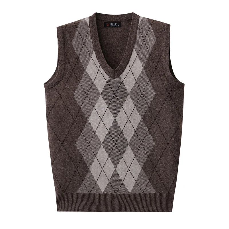 

Autumn Winter Men's Pullover Knitted Vest Men Retro Wool Jumper Knitted Waistcoats Men V-Neck Warm Sweater Vest Jackets Clothing