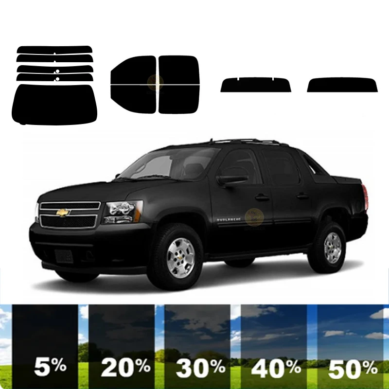 precut Removable Window Tint Film For Car 100% UVR 5%-35%VLT Heat Insulation Carbon ﻿For CHEVROLET AVALANCHE 4 DR PU 2007-2013