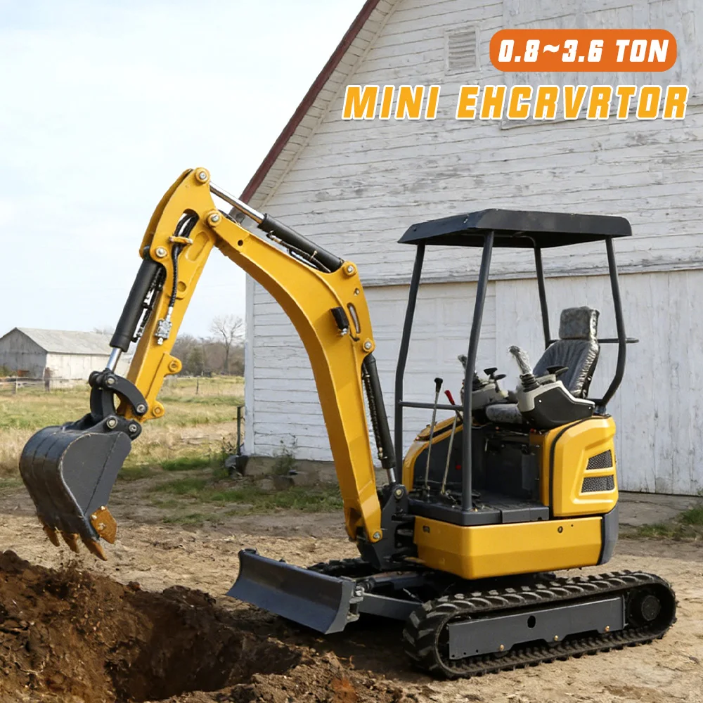 Mini Excavadora Resistente a la Intemperie de 2 Toneladas con Certificación CE, Motor Kubota, Miniexcavadora Pequeña para Uso en Múltiples Escenarios, Envío Gratuito