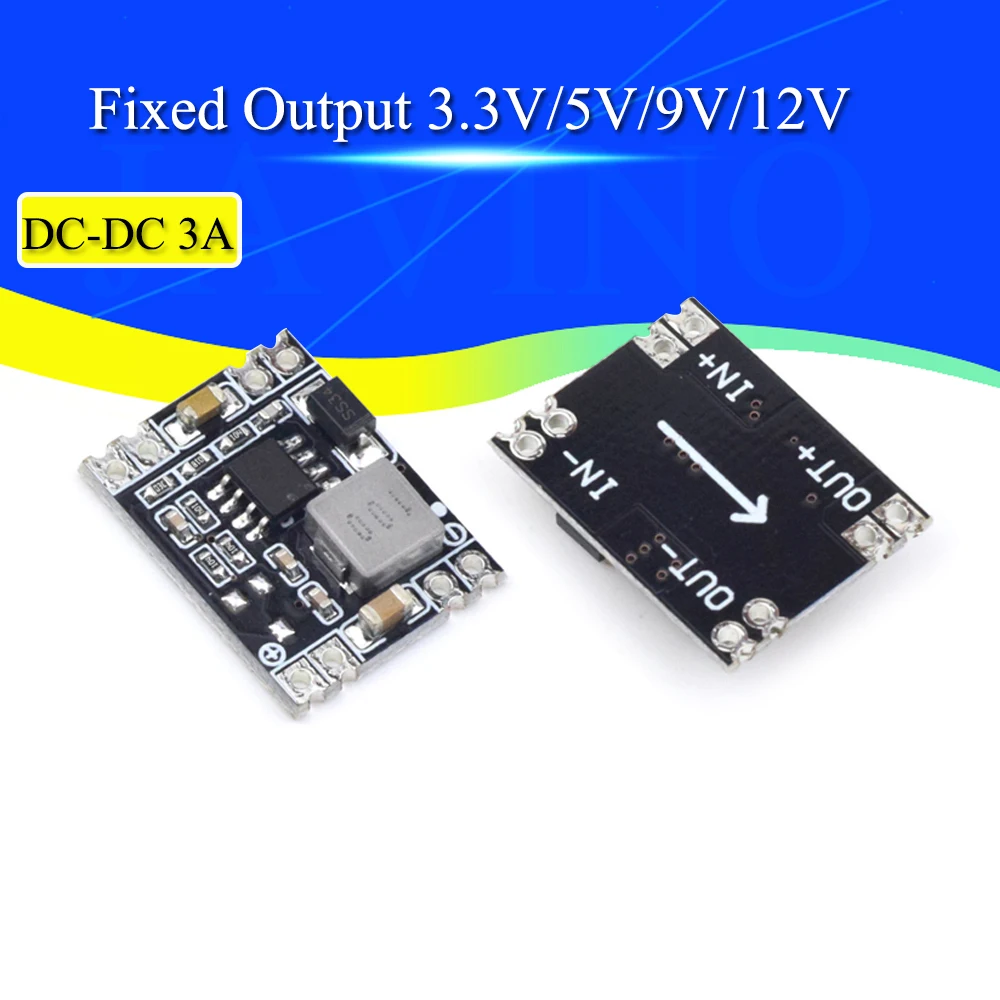 DC-DC 3A Buck Step-down Power Supply Module 5V-12V 24V to 5V 3.3V 9V 12V Fixed Output High-Current for Arduino Replace LM2596