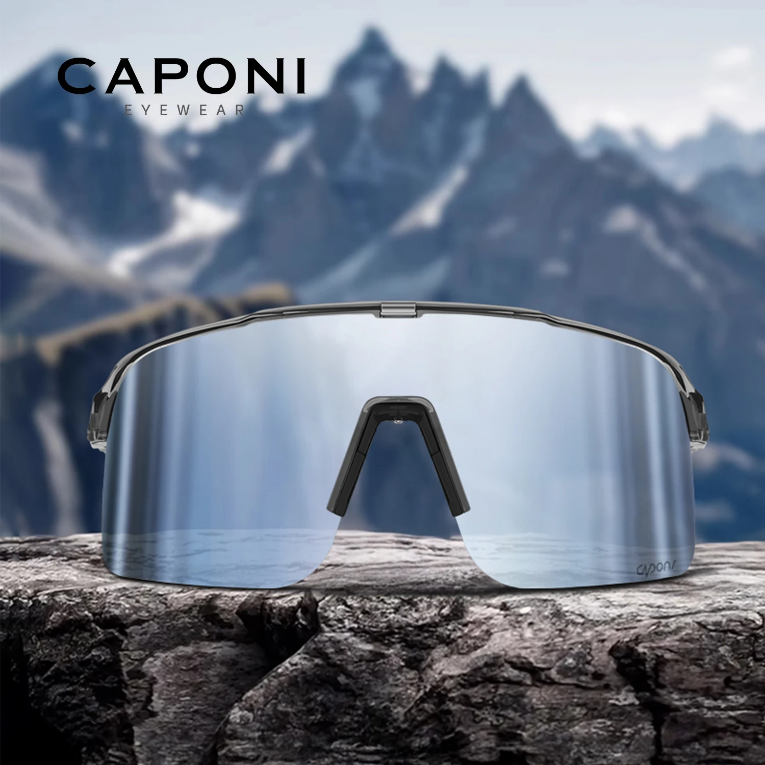 CAPONI Original Design Women Sunglasses Anti-fog Photochromic Outdoor Climbing Sport Cycling Goggles Protection Glasses BS35711