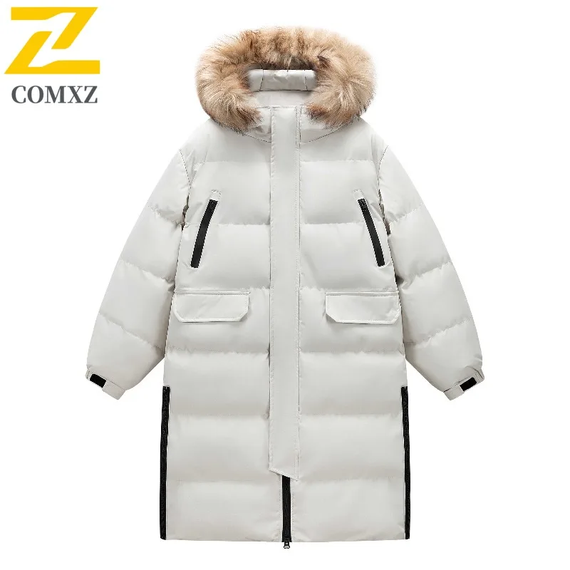 

COMXZ Hooded Casual Padded Jacket for Men Outdoor Task Thick Warm Parka Office Leisure Comfort Light Winter Cotton Coat