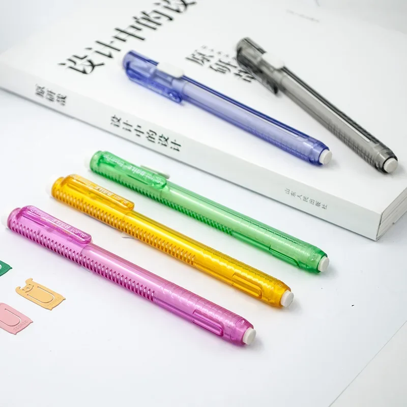 

1pcs Pen Shaped Rubber Earsers School Stationery Novelty Pencil Eraser Office Accessories Kids Learning Supplies Gift