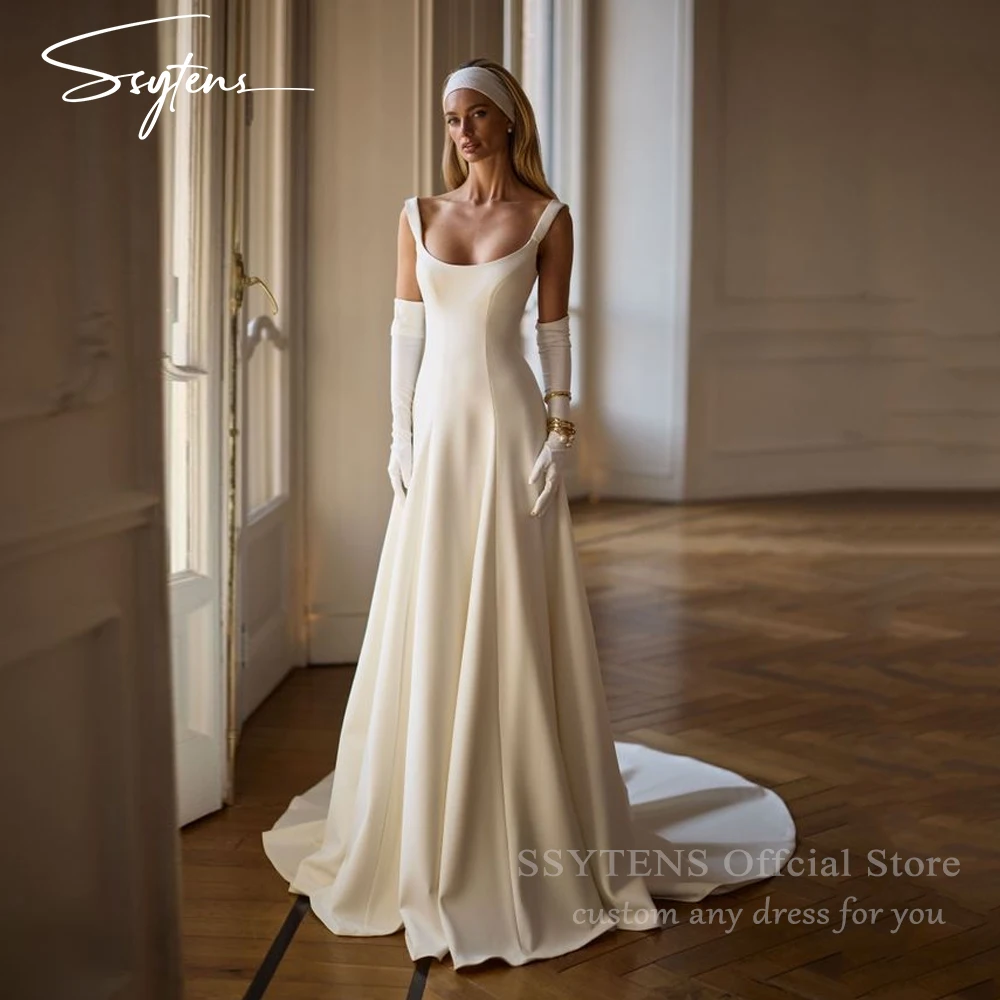 

SSYTENS Princes Wedding Dresses A-Line Bridal Gowns Square Collar Sleeveless Bride Dress Robes 2026 Vestidos De Novia Customized