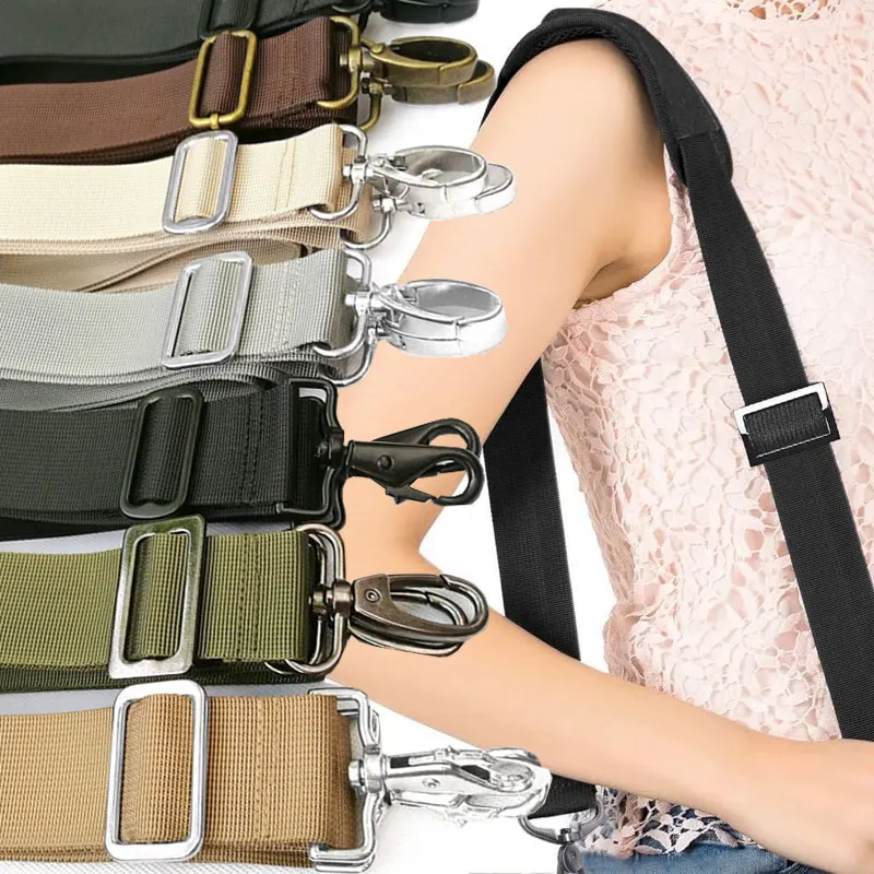 Nouvelles bretelles larges couleur unie coton sangle polypropylène réglable épaule sac de messager sangle accessoire fournitures