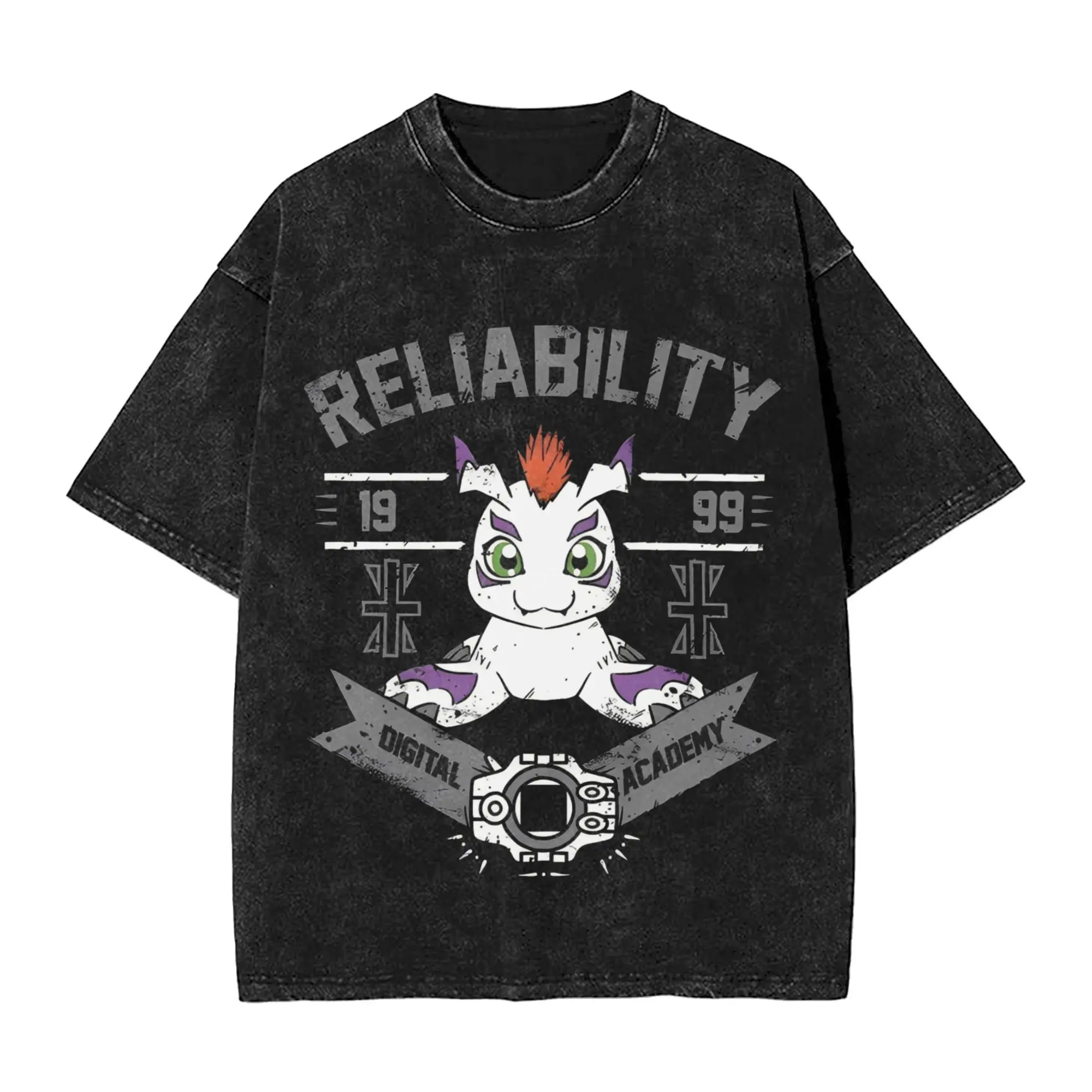 

Harajuku Washed Shirts Digital Monster Digimon Accessories Vintage T Shirt Harajuku Streetwear Short Sleeve Summer Tees
