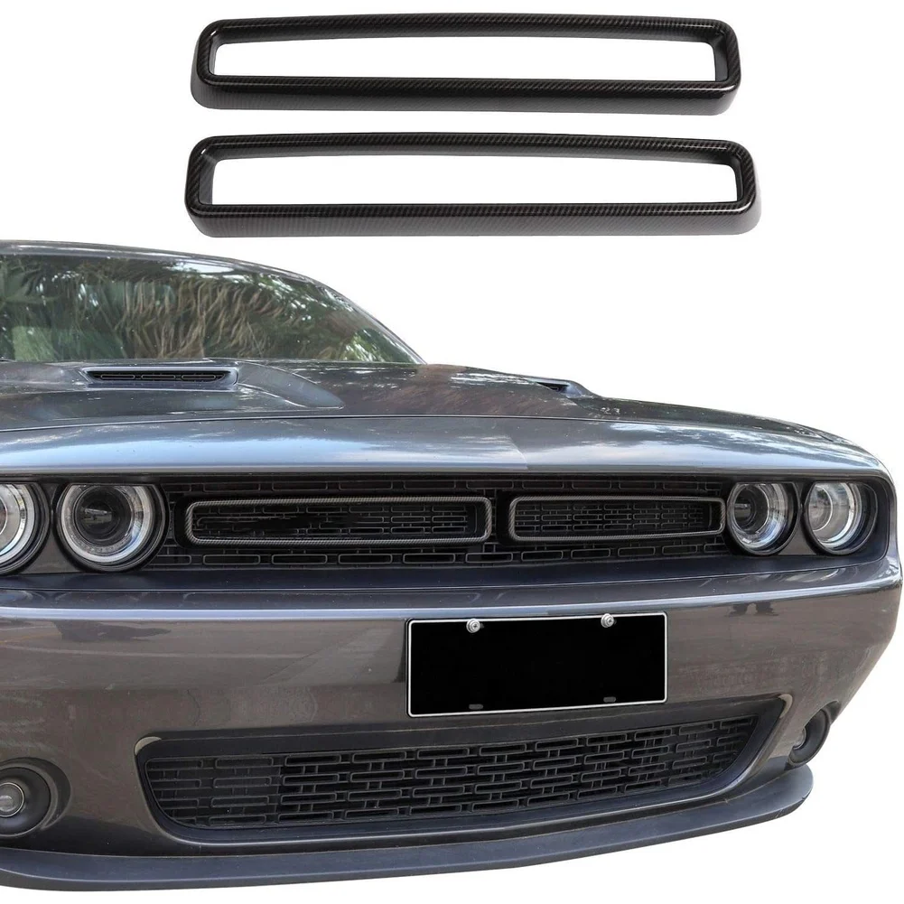 For Dodge For Challenger 2015 2020 ABS Front Grille Mesh Trim Ring 52 x 10 x 8 cm Black Red Pair Easy Installation