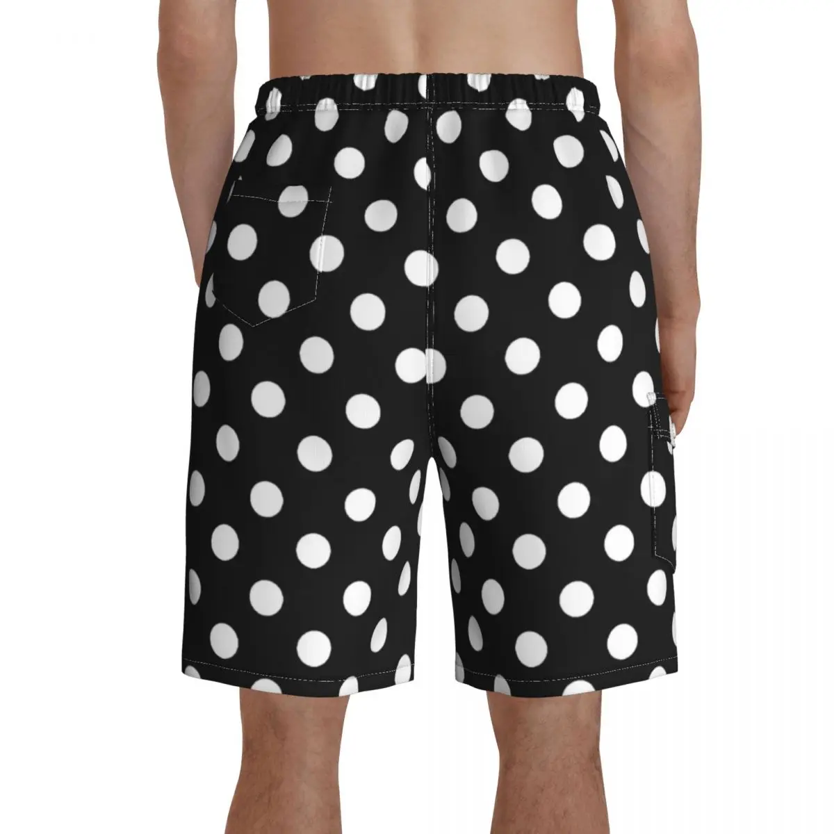 Black And White Polka Dot Print Board Shorts Trendy Modern Art Comfortable Board Short Pants Men Printing Swimming Trunks Gift