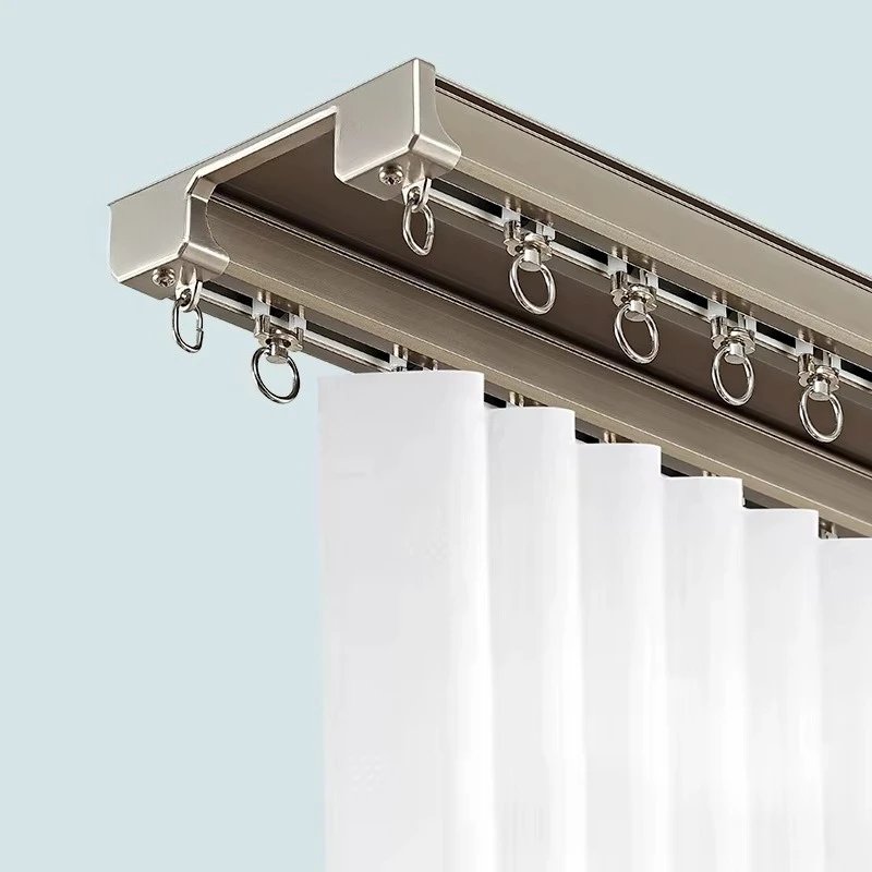 

Heavy Duty One-piece Double Curtain Track Guide 2.0mm Aluminum Alloy Curtain Accessories Long