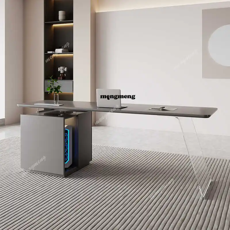 Nordic Cream Style Office Desks Modern Simple Luxury Designers Office Desks Acrylic Computer Furniture