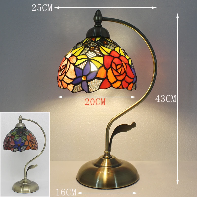 Imagem -06 - Vintage Tiffany Vitral Candeeiros de Mesa Candeeiros de Mesa para Decoração de Sala Mediterrâneo Turquia Retro Desk Lamp Quarto Noite Luzes