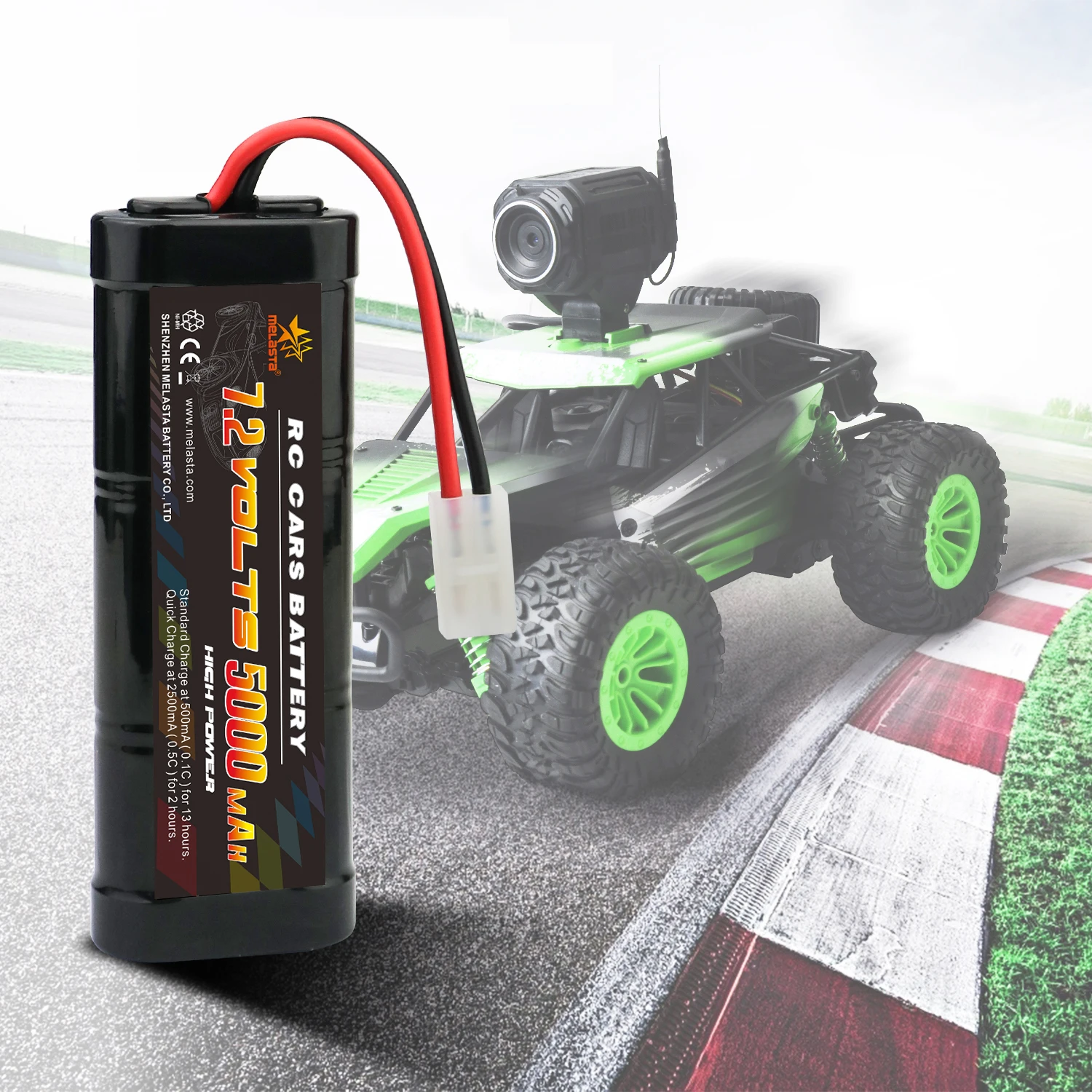 Melasta-Batería de repuesto con conector de descarga Tamiya, 7,2 V, 5000mAh, NiMH, RC, para juguetes de carreras, coches, barcos y aviones, envío gratis