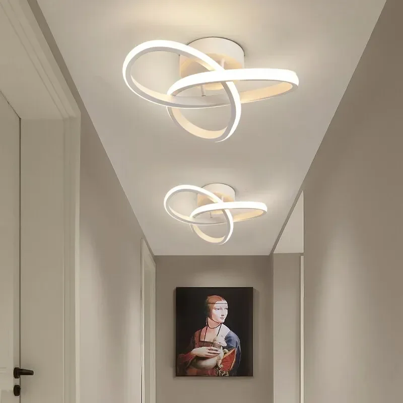 Black Nordic Led Ceiling Lamp 3-colors Changeable Ceiling Mount Lights Semi Flush Mount Small Ceiling Lighting Fixture Indoor
