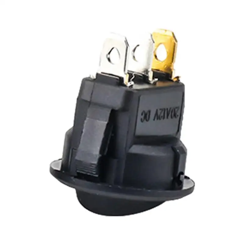 Vehicle Rocker Switch 12V 20A Snap In On Off Switch With LED Light Round Switch Long Lifespan Black Shell Car Interior