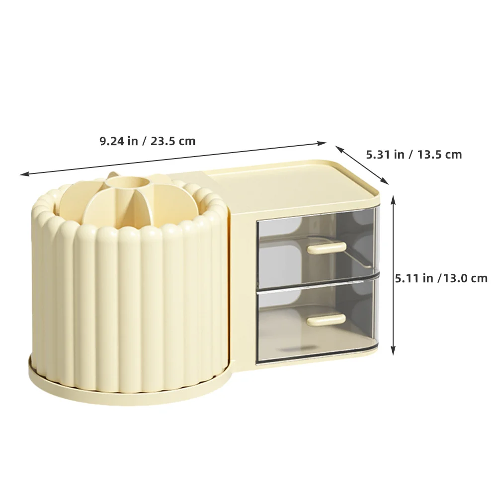 

Rotating Brushes Holder Multi-Function Rotatable Pen Cup Drawer Desk Organizer Pencil Storage Brush Holder