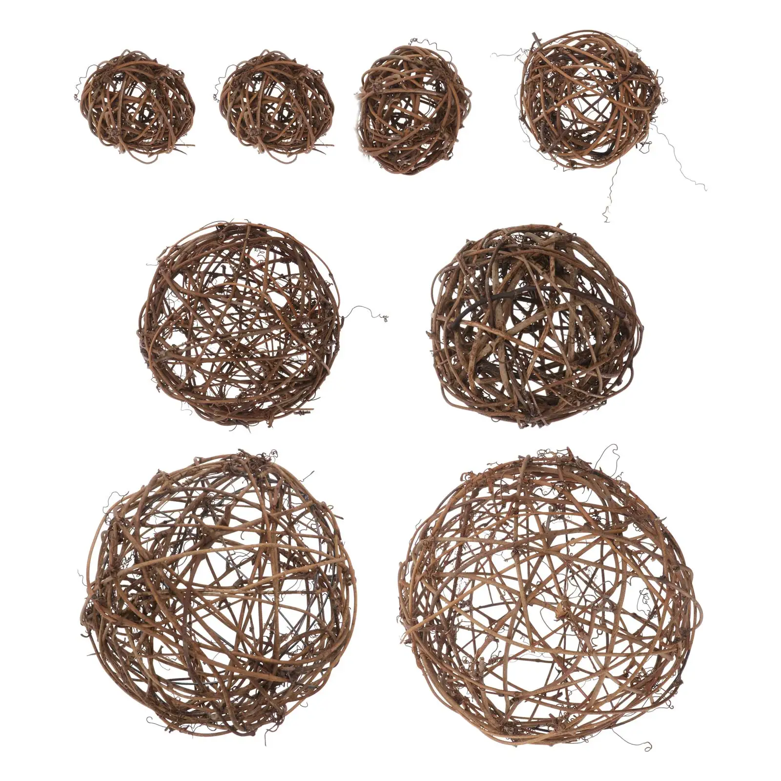 

8pcs Rattan Decorative Balls 5cm 6cm 8cm 10cm 12cm 15cm 20cm Floral Party DIY Christmas Wedding Scene Layout Decor