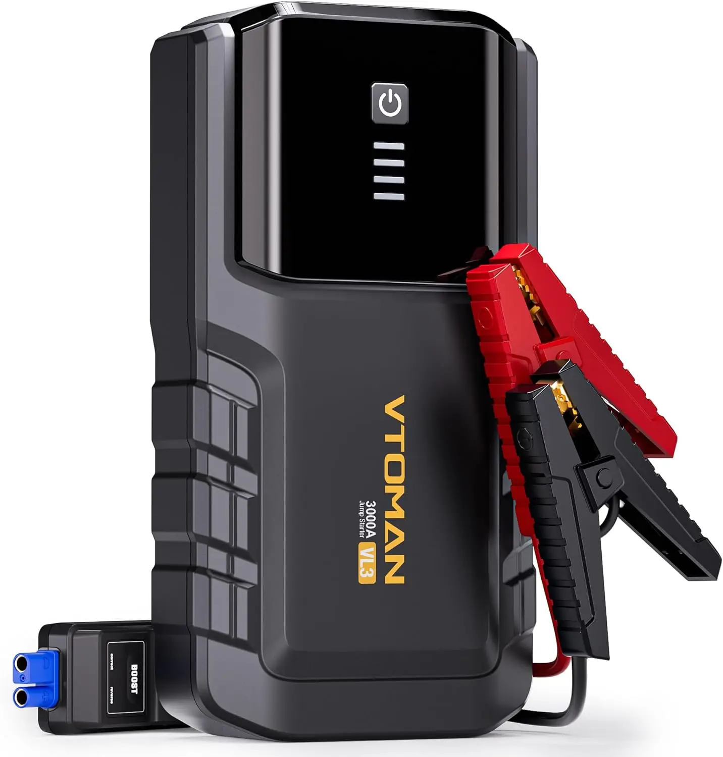 

Upgraded LiFePO4 Jump Starter, 3000A Portable Car Battery Booster for Gas/Diesel Engines with LED Flashlight and Jumper Cable