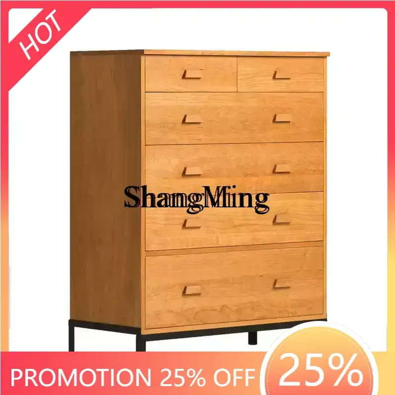 FG good-looking  agarwood modern simple solid wood living room balcony bedroom storage cabinet drawer storage chest