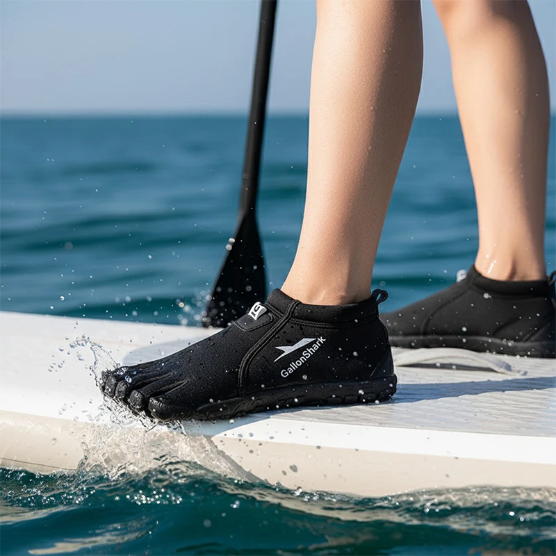 Neoprene Barefoot Water Shoes, Slip-On Five Finger Footwear for Kayaking, Surfing & Gym Training