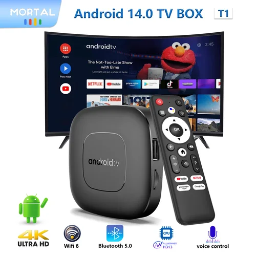Mortal T1 Smart TV Box Home Theater Android 14 Allwinner H313 WIFI6 2G8G16G Bluetooth Soporte 4K TV gratis y en vivo Set Top Box